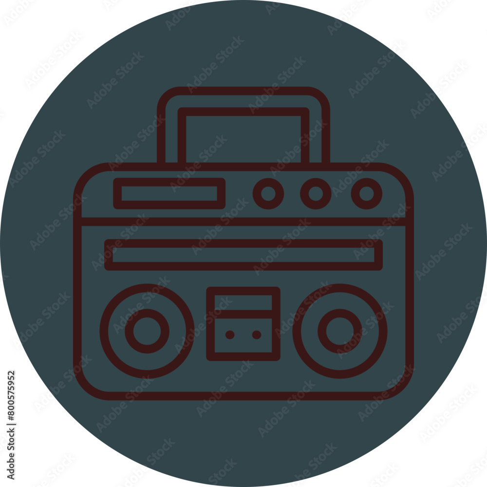 Boom Box Grey Red Line Circle Icon Line Circle Icon Boom Box Grey Red Line Circle Icon Line Circle Icon