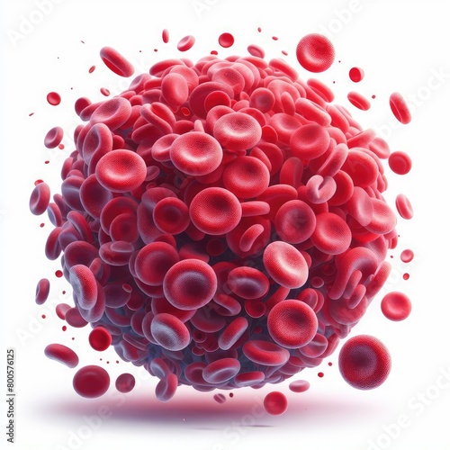 Erythrocytes blood cell wave Human blood globulins isolated on a white background