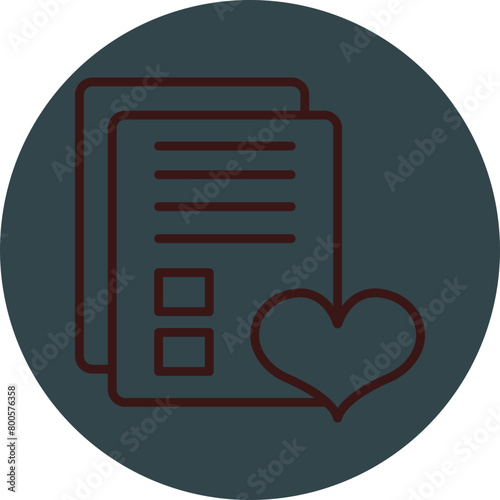Wishlist Grey Red Line Circle Icon Line Circle Icon