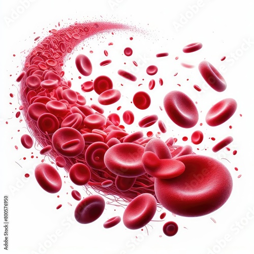 Erythrocytes blood cell wave Human blood globulins isolated on a white background