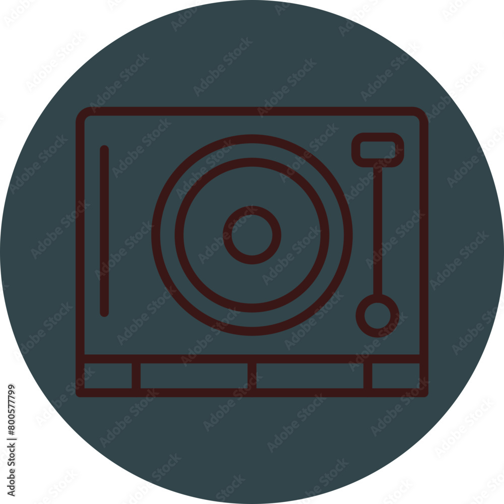 Vinyl Player Grey Red Line Circle Icon Line Circle Icon Vinyl Player Grey Red Line Circle Icon Line Circle Icon