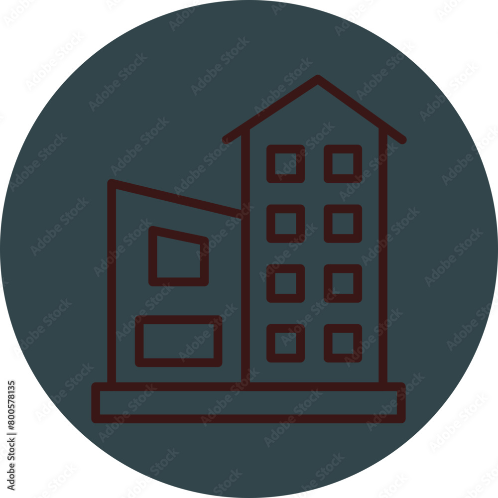 Residential Grey Red Line Circle Icon Line Circle Icon Residential Grey Red Line Circle Icon Line Circle Icon