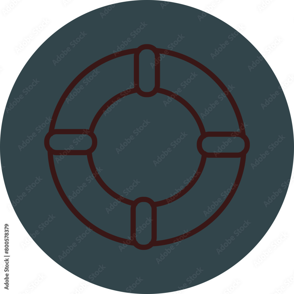 Lifeguard Grey Red Line Circle Icon Line Circle Icon