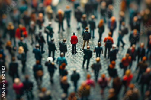 Wallpaper Mural A person standing still in a bustling crowd, representing calm and composure in leadership   Torontodigital.ca