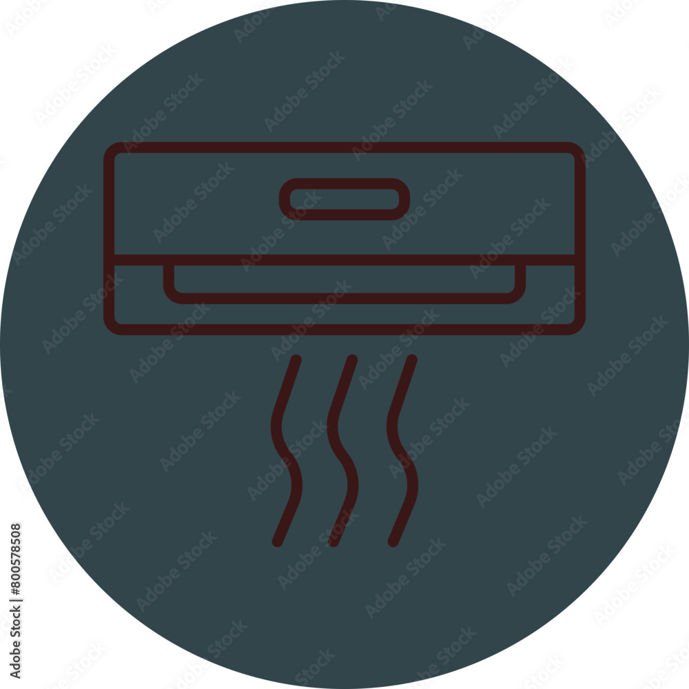Air Conditioner Grey Red Line Circle Icon Line Circle Icon Air Conditioner Grey Red Line Circle Icon Line Circle Icon