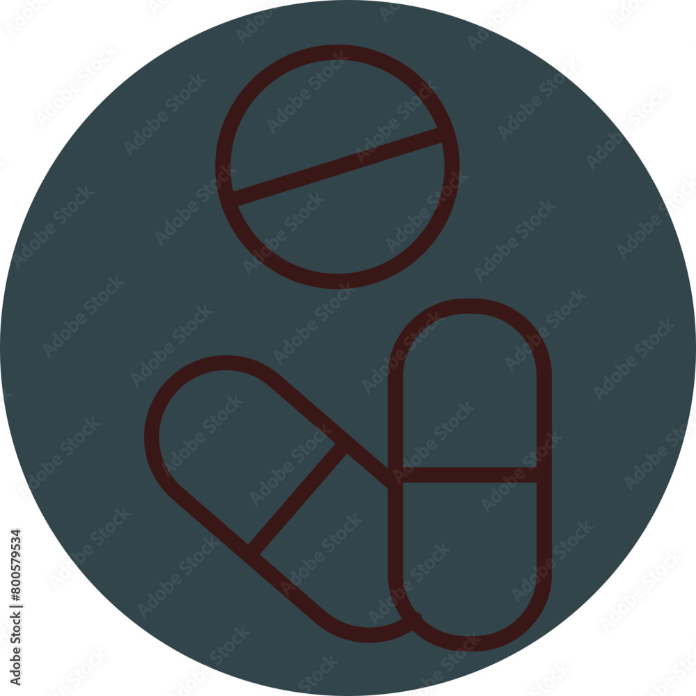 Pills Grey Red Line Circle Icon Line Circle Icon Pills Grey Red Line Circle Icon Line Circle Icon