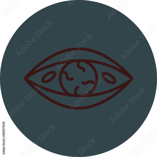 Eye Infection Grey Red Line Circle Icon Line Circle Icon