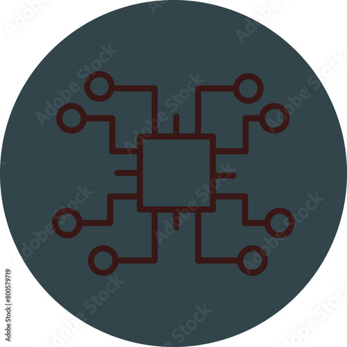Embedded Grey Red Line Circle Icon Line Circle Icon