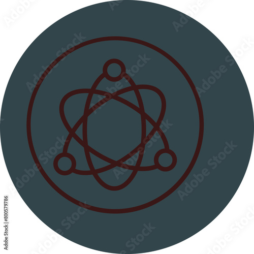 Science Fiction Grey Red Line Circle Icon Line Circle Icon