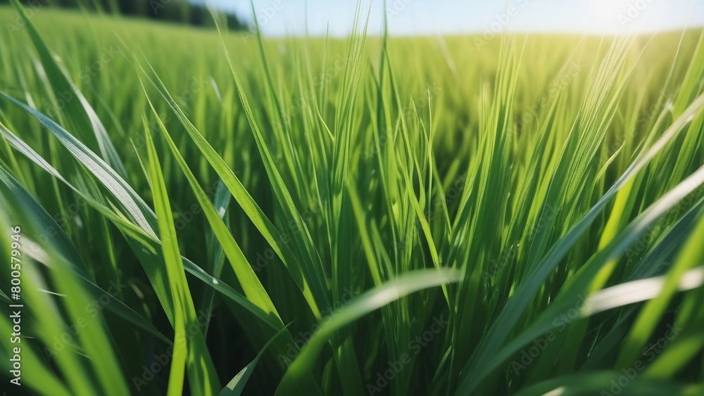 Obraz premium green grass in close-up. Background