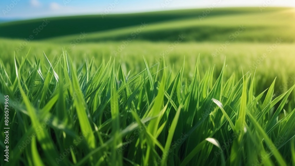 Obraz premium green grass in close-up. Background