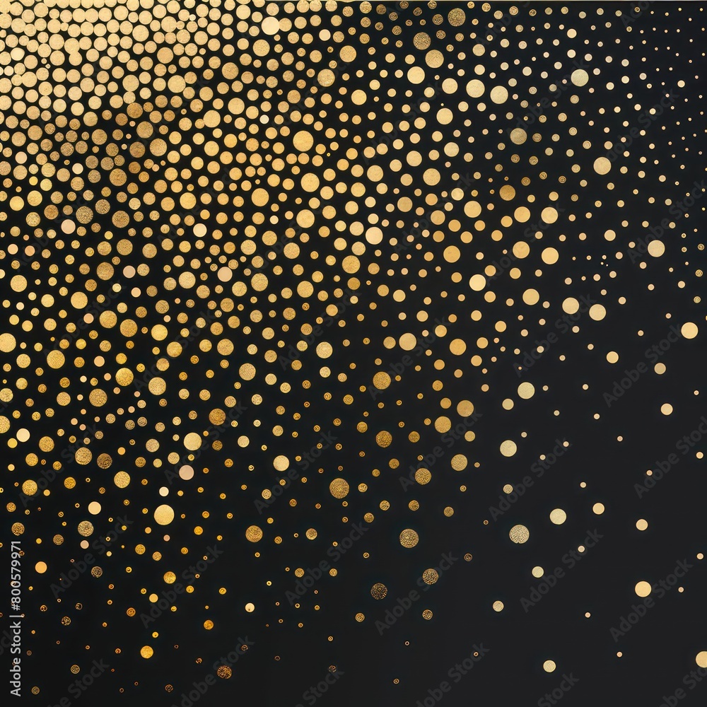 halftone golden dots patterns with nice wavy and glimmering sequins effect 