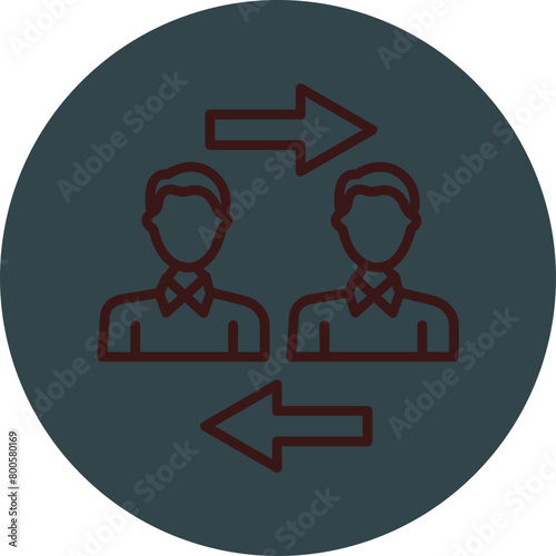 Opponent Grey Red Line Circle Icon Line Circle Icon