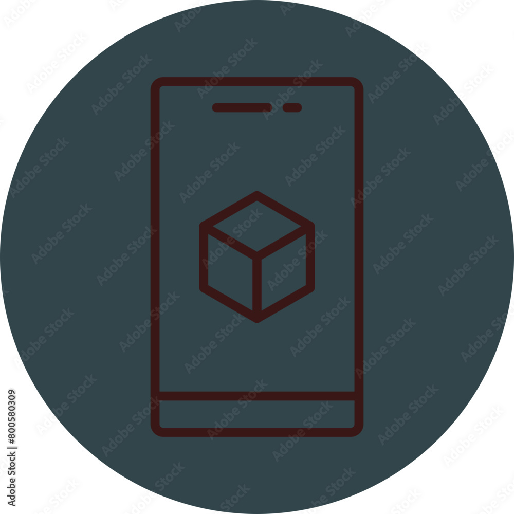 Augmented Reality Grey Red Line Circle Icon Line Circle Icon Augmented Reality Grey Red Line Circle Icon Line Circle Icon