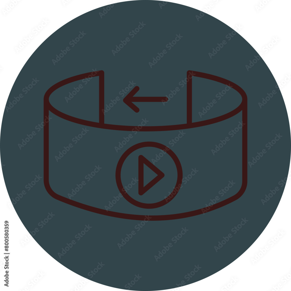 Fototapeta premium Panaroma Grey Red Line Circle Icon Line Circle Icon