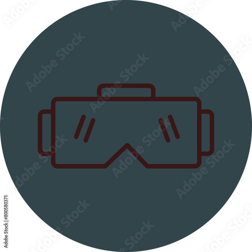 Stereoscopic Grey Red Line Circle Icon Line Circle Icon