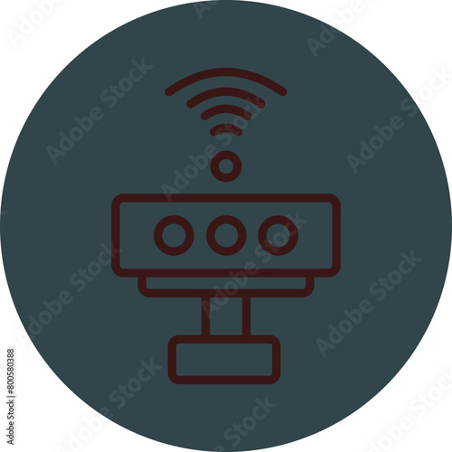 Kinect Grey Red Line Circle Icon Line Circle Icon