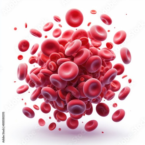 Erythrocytes blood cell wave Human blood globulins isolated on a white background