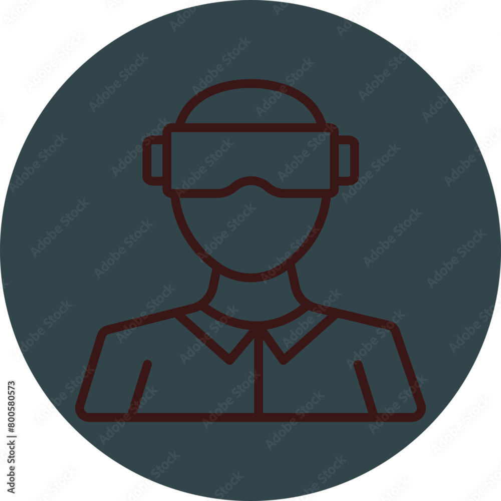 Virual Reality Grey Red Line Circle Icon Line Circle Icon Virual Reality Grey Red Line Circle Icon Line Circle Icon