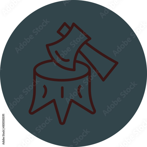 Deforestation Grey Red Line Circle Icon Line Circle Icon