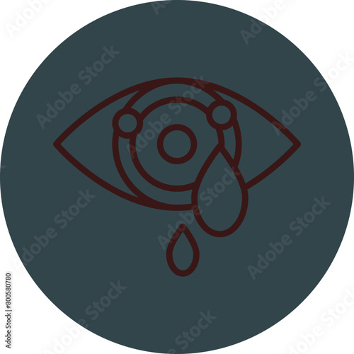 Conjunctivitis Grey Red Line Circle Icon Line Circle Icon
