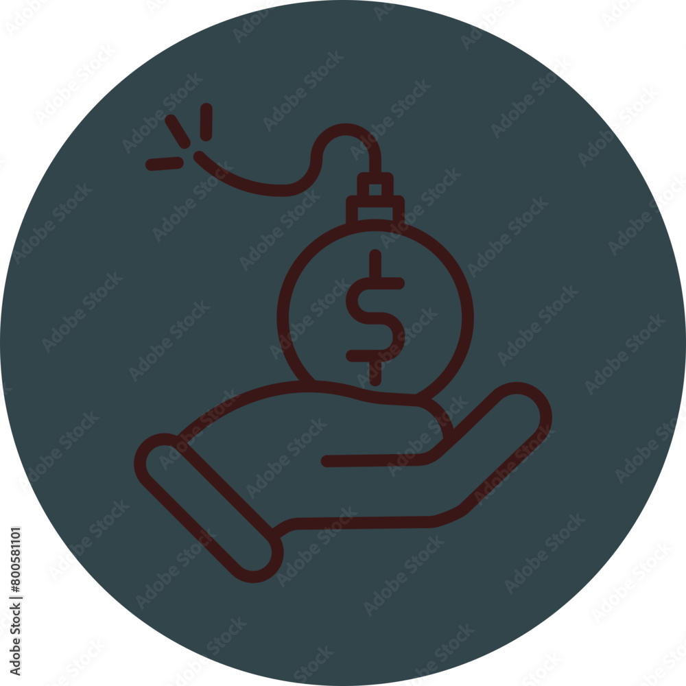 Debt Grey Red Line Circle Icon Line Circle Icon Debt Grey Red Line Circle Icon Line Circle Icon