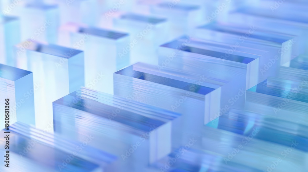 A visually captivating digital art featuring a sea of abstract blue 3D blocks creating a serene pattern A visually captivating digital art featuring a sea of abstract blue 3D blocks creating a serene pattern