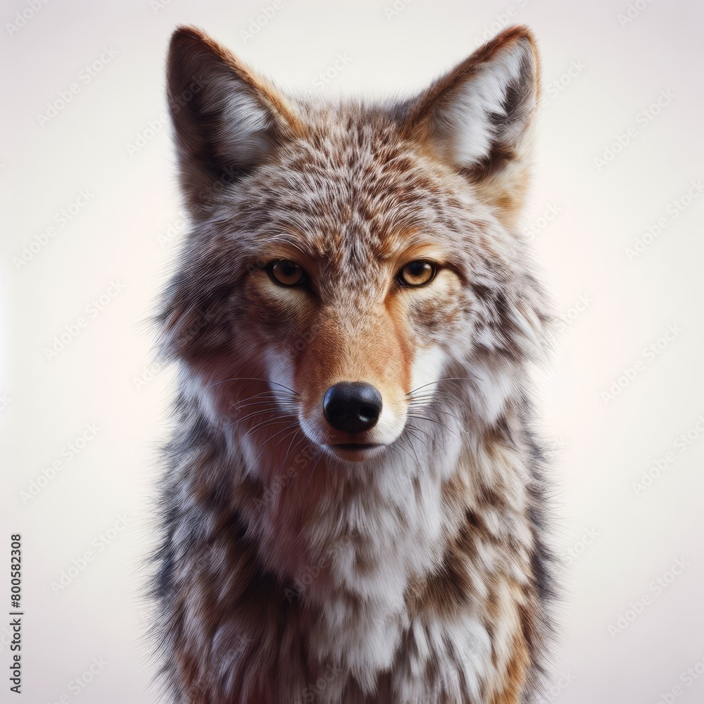 portrait of a wolf on white