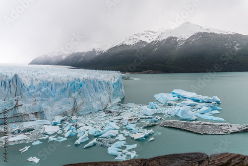 Perito Moreno glacier a majestic ice mass in Patagonia, Argentina, awe-inspiring spectacle.