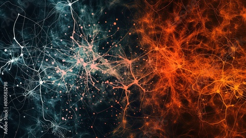 neurons artistic illustration wallpaper, nice depth and colors
 photo