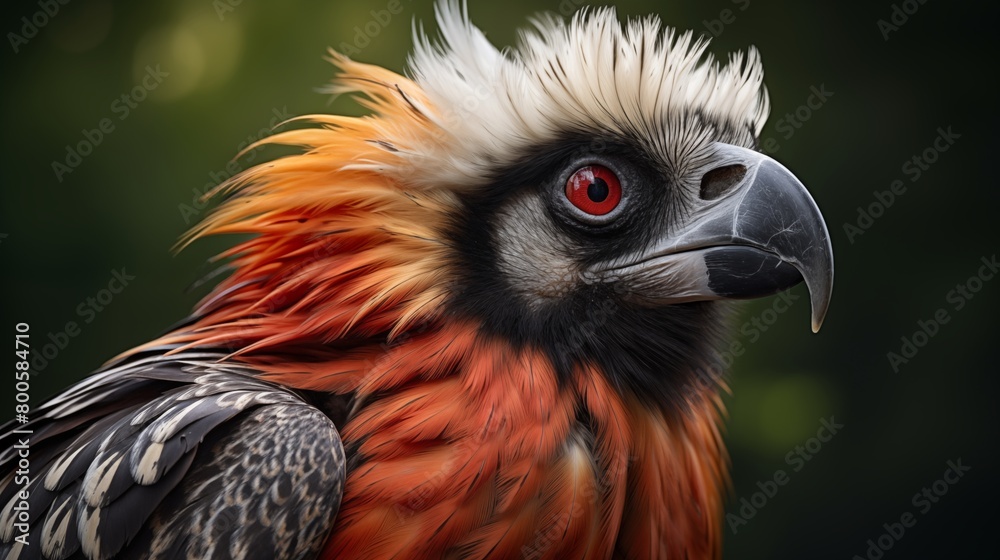 Regal Bearded Vulture Portrait. Regal Bearded Vulture Portrait.