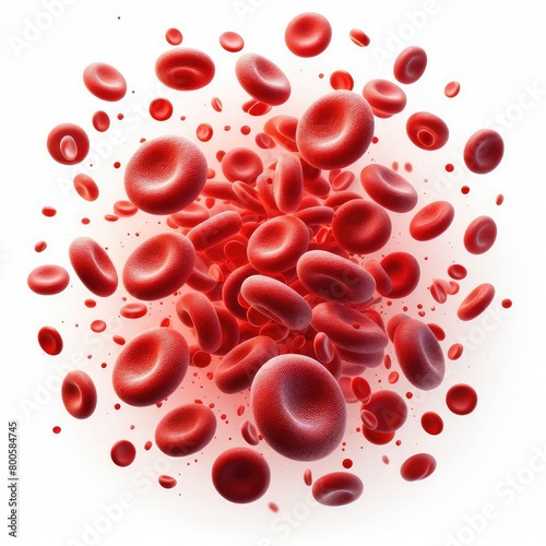 Erythrocytes blood cell wave Human blood globulins isolated on a white background