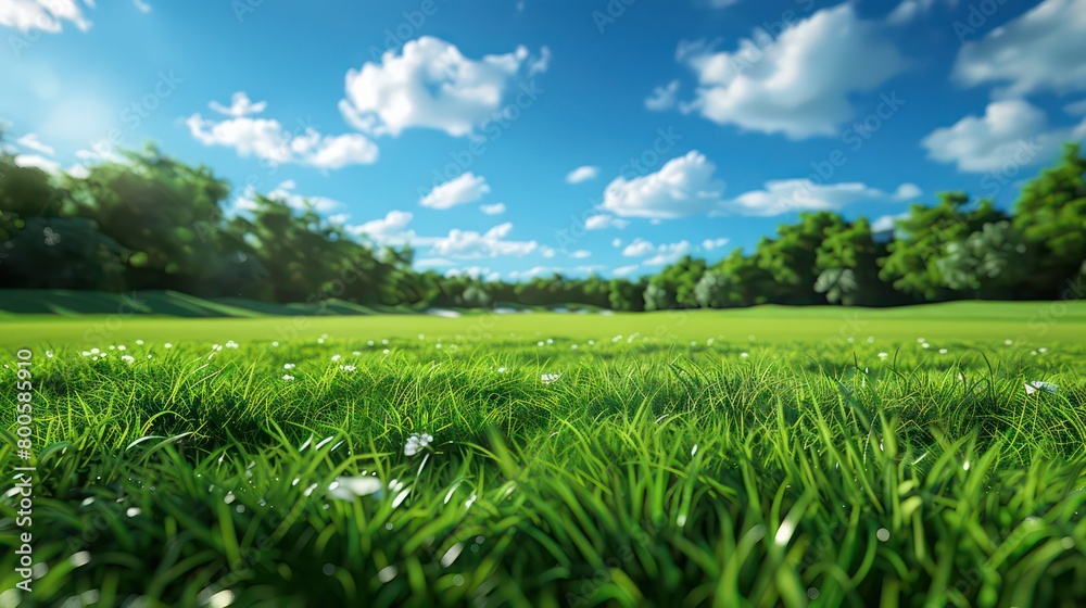 meadow lush green wallpaper, realistic and vivid
