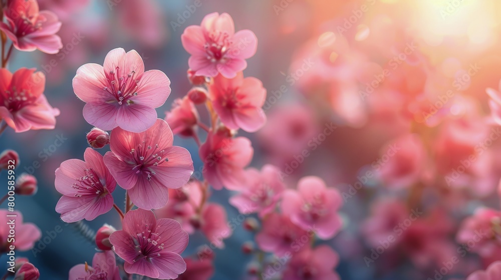 Blooming Pink Flowers in Bunch