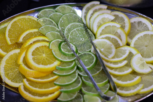 Mixed citrus fruit on plate