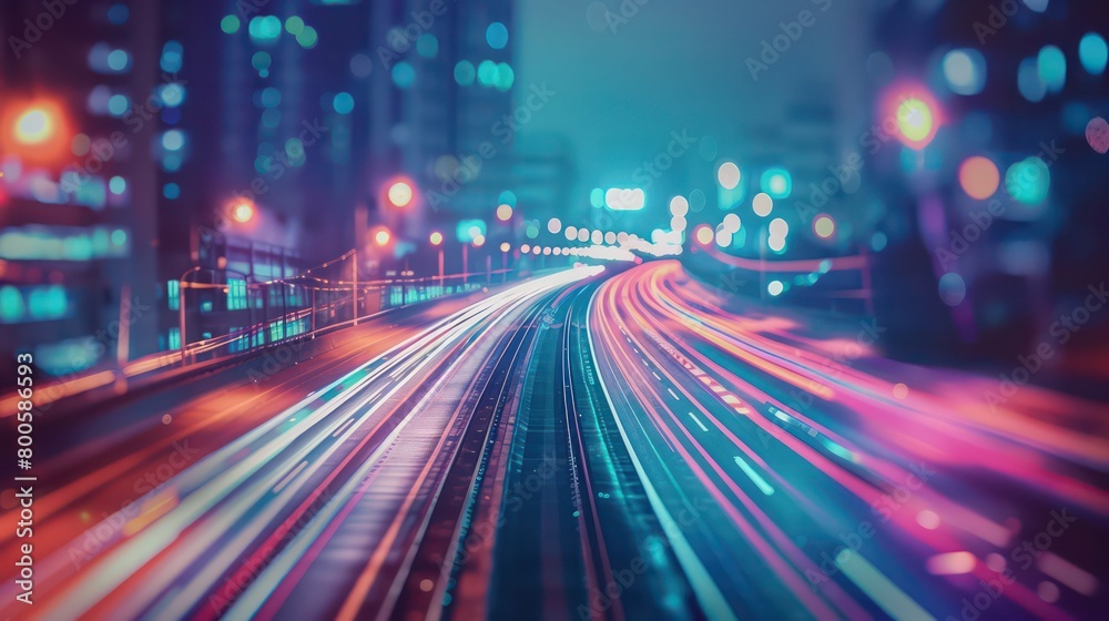 highway traffic light lines in the city night highway traffic light lines in the city night
