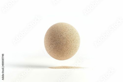 kinetic sand ball levitating on white background abstract photo