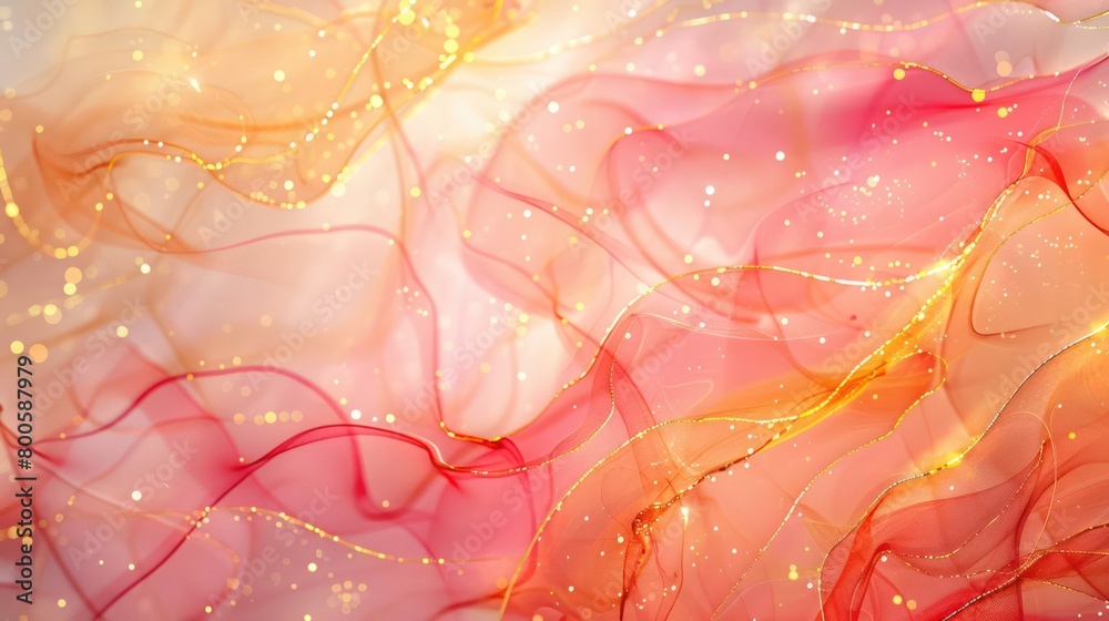 A digitally-created image of warm red fabric with golden waves that conveys passion and warmth A digitally-created image of warm red fabric with golden waves that conveys passion and warmth
