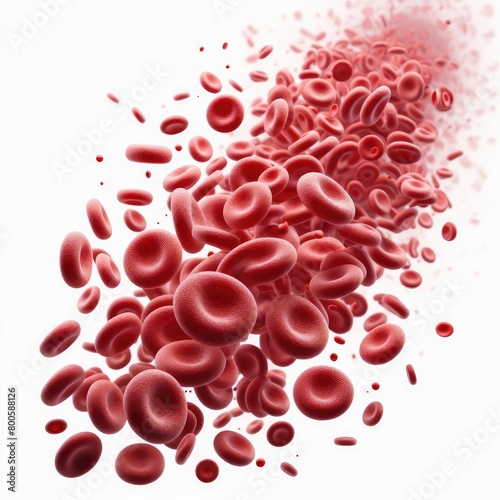 Erythrocytes blood cell wave Human blood globulins isolated on a white background