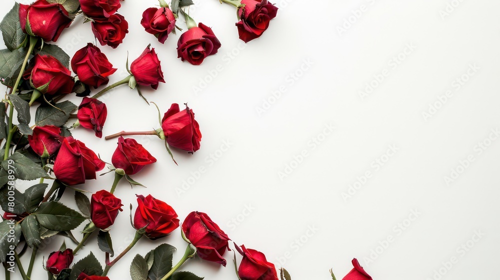 red roses wallpaper with blank space on a white background red roses wallpaper with blank space on a white background