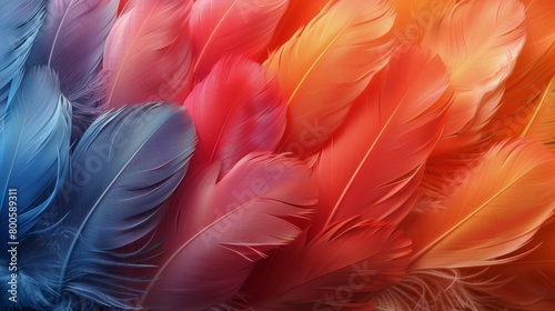 Multicolored Feathers Bunched Together
