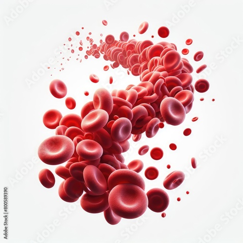 Erythrocytes blood cell wave Human blood globulins isolated on a white background