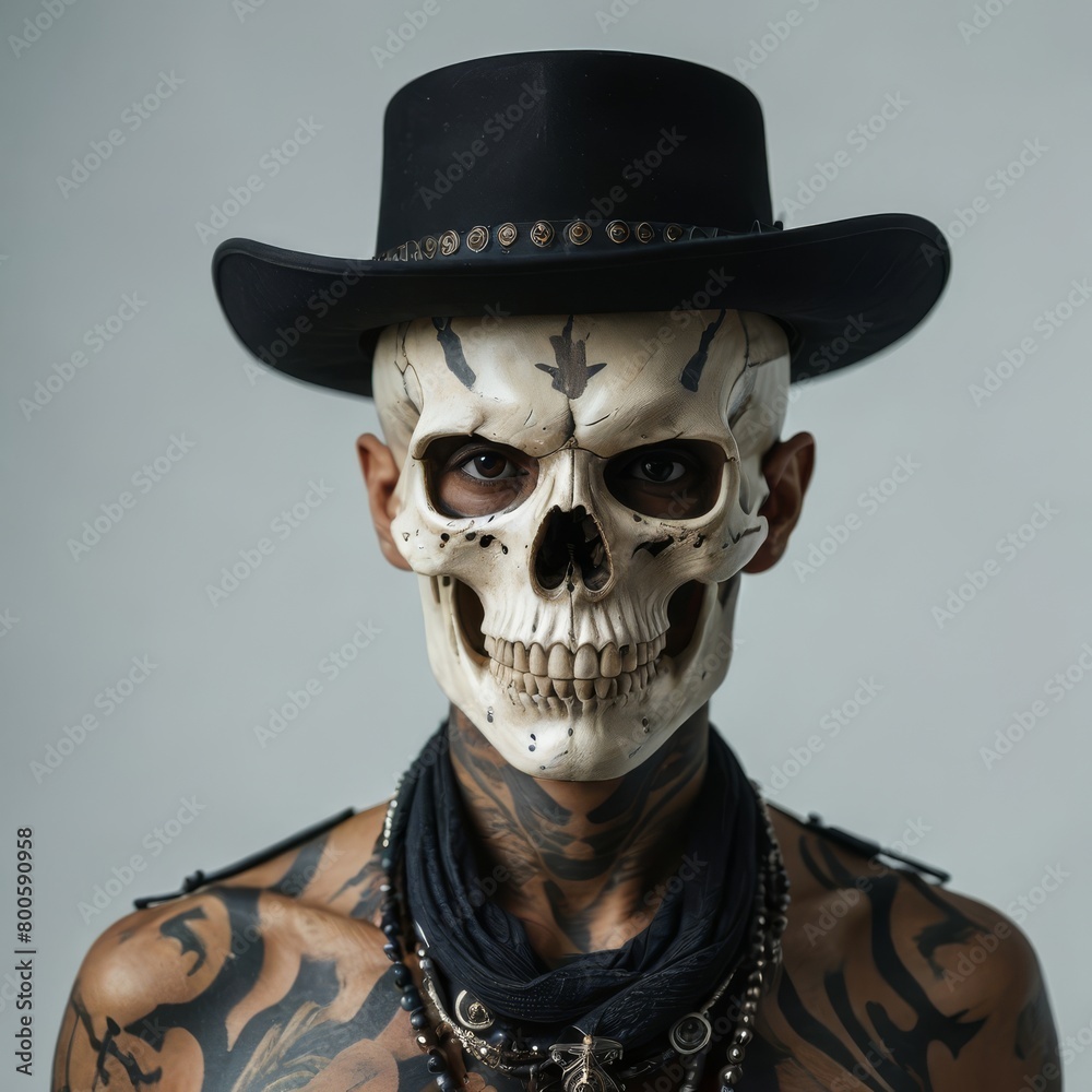 skull and crossbones on hat
