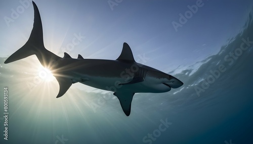 A Hammerhead Shark With Its Distinctive Silhouette Upscaled 6
