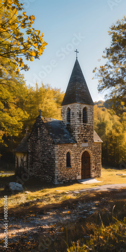 Antiga Igreja Histórica com Fachada de Pedra