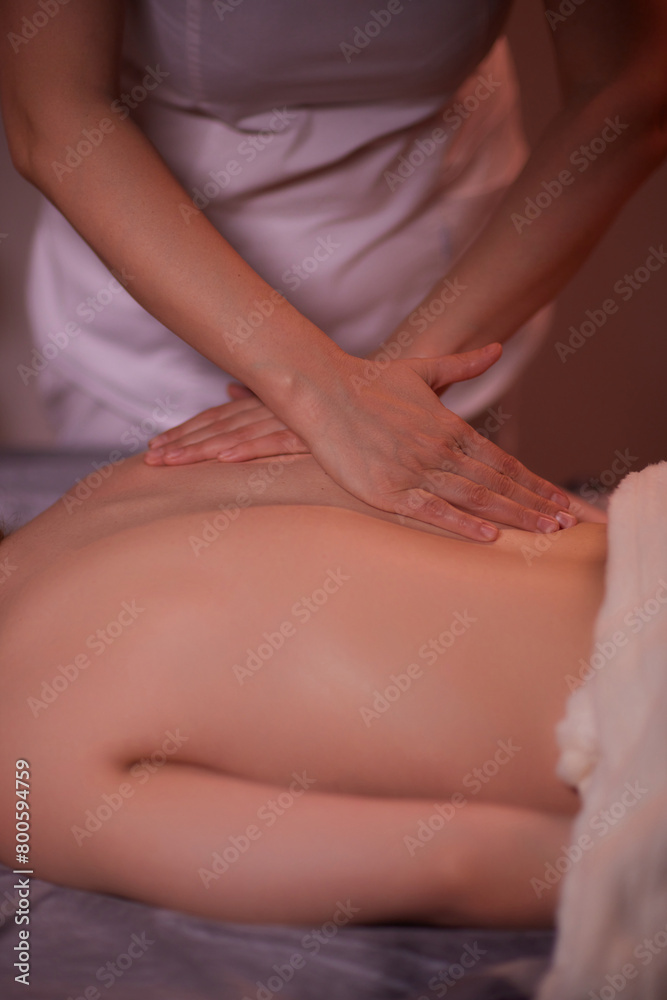 Fototapeta premium Ayurveda Back Massage with aromatherapy essential oil