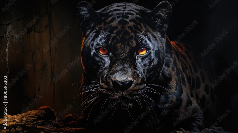 illustration a painting of a regal and powerful black panther illustration a painting of a regal and powerful black panther