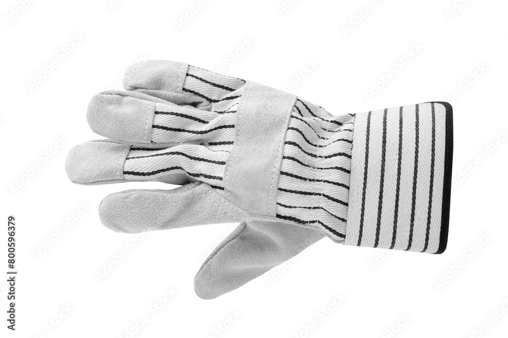 One clean gardening glove isolated on white One clean gardening glove isolated on white