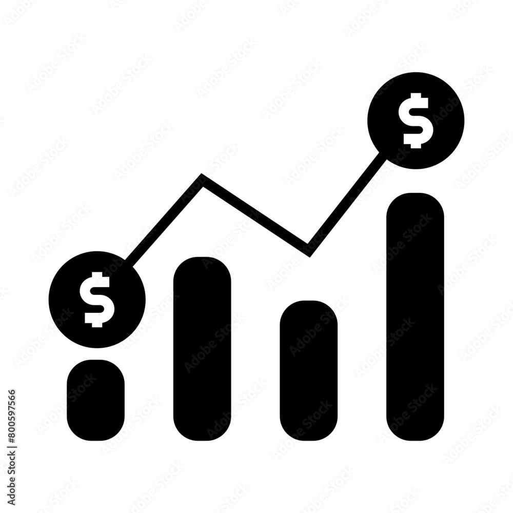 Dollar exchange rate chart icon. Dollar exchange rate bar graph icon. Icons about banking and finance Dollar exchange rate chart icon. Dollar exchange rate bar graph icon. Icons about banking and finance