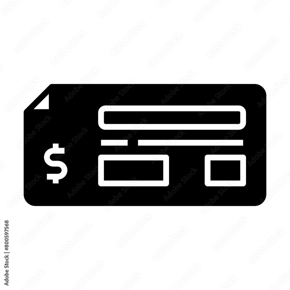 Bank check icon. Cheque icon. Icon about banking Bank check icon. Cheque icon. Icon about banking